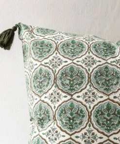 Bungalow DK Kamal Block Printed Cushion Cover - Clover 50cm
