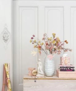 Bungalow DK Set Of 4 Dried Straw Thistle Flower Stems In Assorted Colours 80cm