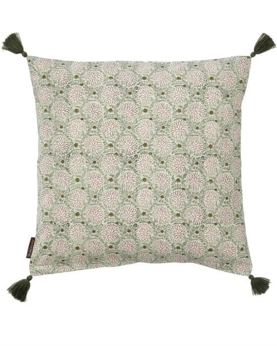 Bungalow DK Cotton Block Printed Cushion 50 X 50cm Bindi Ivy 3 Bungalow DK Cotton Block Printed Cushion 50 X 50cm Bindi Ivy
