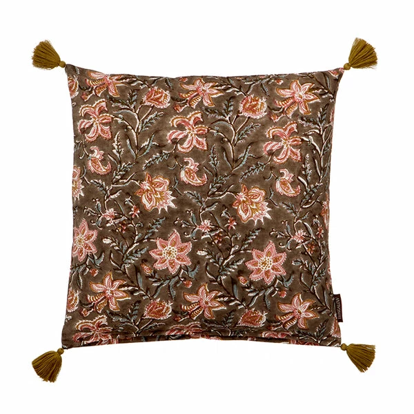 Bungalow DK Monsoon Block Printed Cushion Cover - Ash 50cm 5 Bungalow DK Monsoon Block Printed Cushion Cover - Ash 50cm