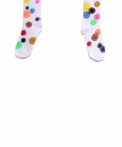 starstyling White Multicolour Painted Points Socks