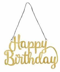Bungalow DK Golden Happy Birthday Hanging Sign