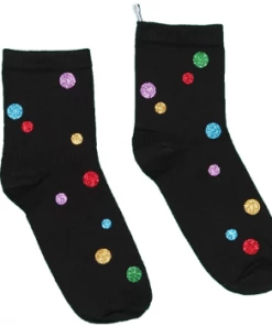 starstyling "Glitter Dots" Socks Black Multicolor