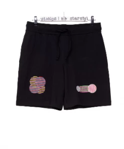 starstyling Black Cotton Molecules Shorts