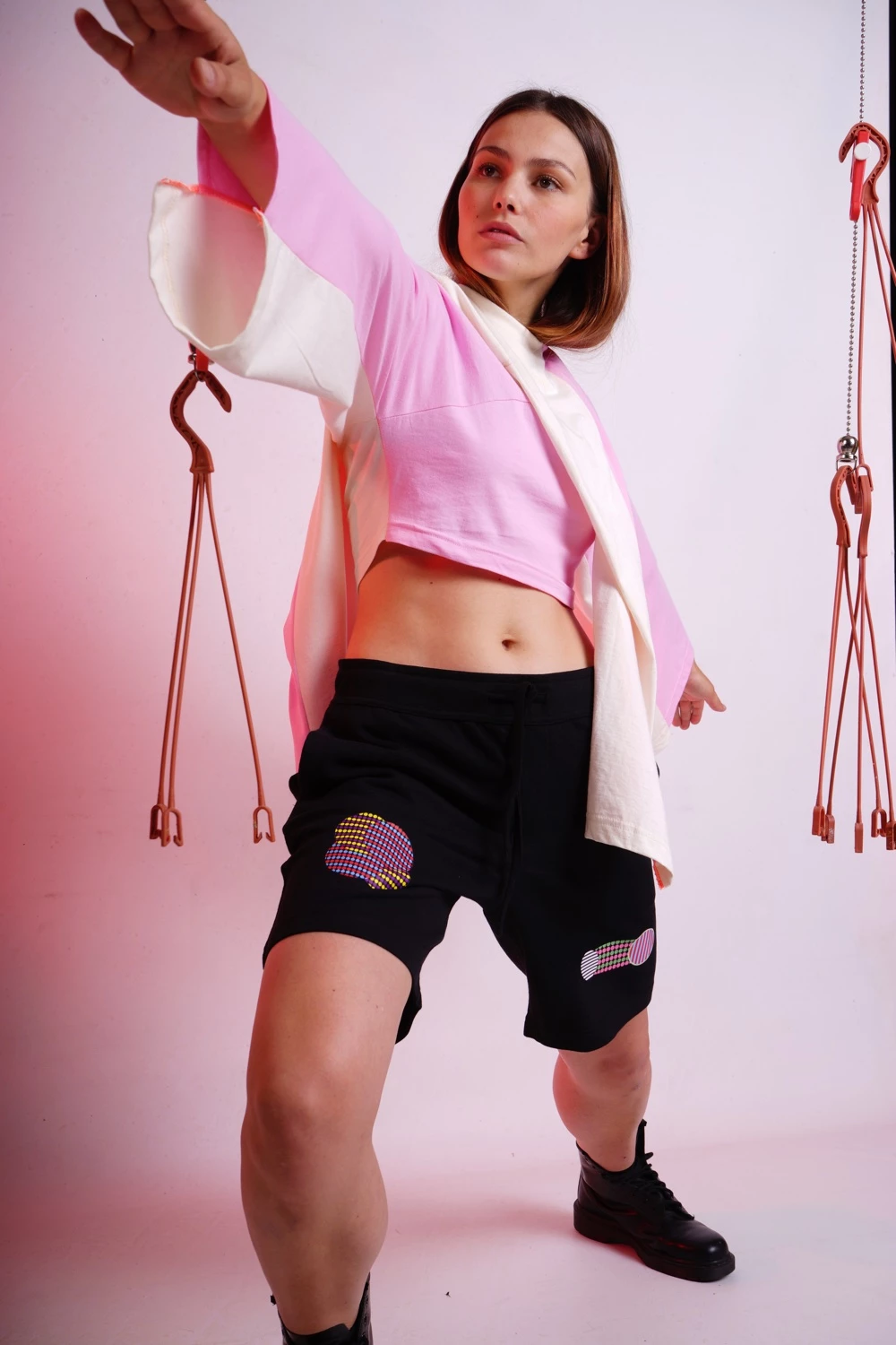 starstyling Black Cotton Molecules Shorts 4 starstyling Black Cotton Molecules Shorts