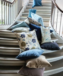 Bungalow DK Velvet Atlantic Blue Cushion 50x50cm