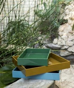 Bungalow DK Lacquer Square Tray Pecan 22,4x22,4x5cm 11 Bungalow DK Lacquer Square Tray Pecan 22,4x22,4x5cm