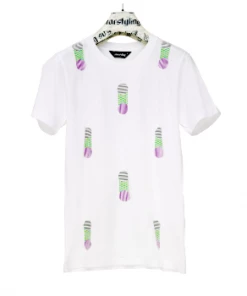starstyling White Cotton Molecules T Shirt