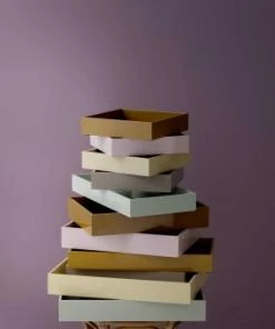 Bungalow DK Lacquer Square Tray Hemp 22,4x22,4x5cm