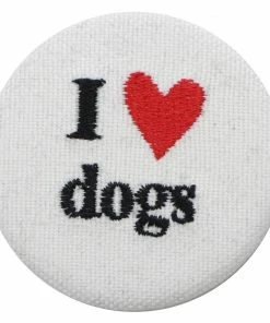 starstyling White I love Dogs Button