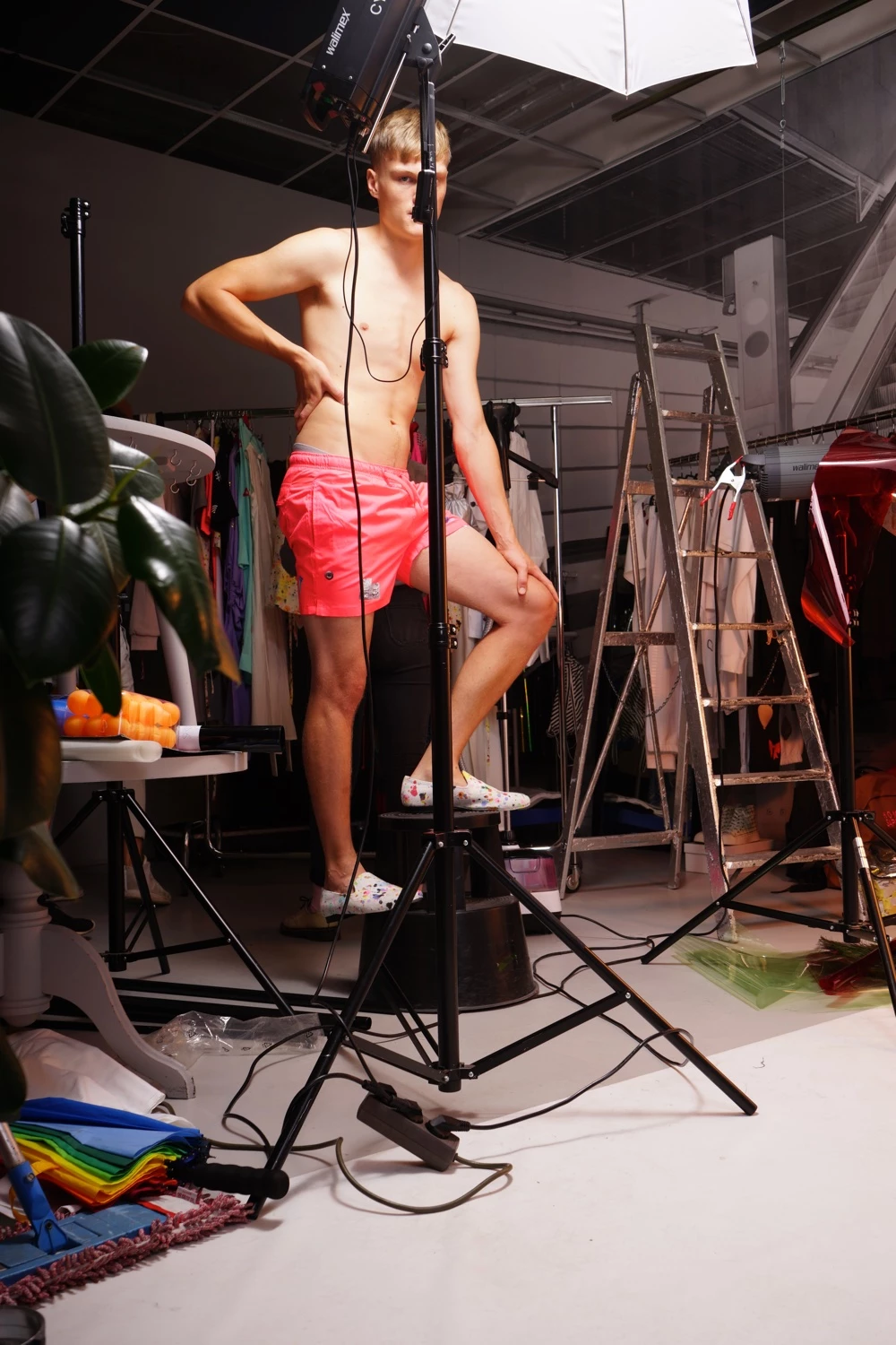 starstyling Neon Pink Polyester Things Shorts 4 starstyling Neon Pink Polyester Things Shorts