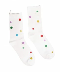 starstyling "Glitter Dots" Socks White Multicolor